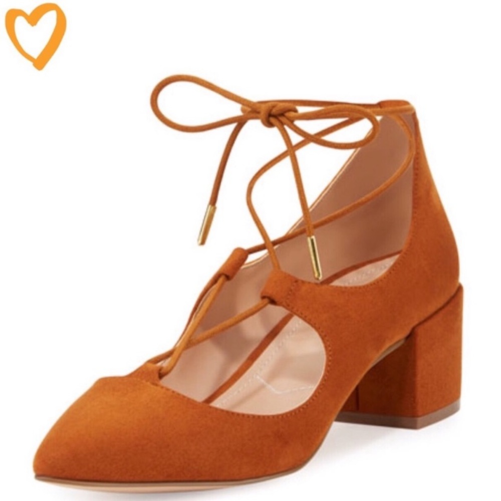 Charles David Lace Up Heels Suede Sz 10